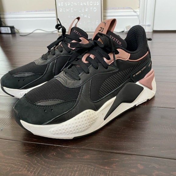 puma rsx pink and black
